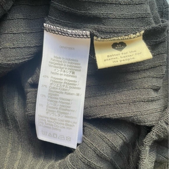 Madewell Black Ribbed Long Sleeve Top - Picture 9 of 11